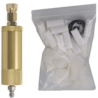 VerRich PCP Hand Pump Air Filter Water-Oil Separator with Female and Male Quick Connect for High Pressure Air Compressor Pump 30Mpa Golden