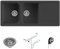 Quareco Prime 116 Lavello da Incasso Granito Nero 116x50 2 Vasche con Gocciolatoio QLP116NE