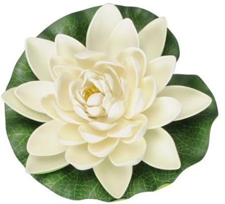 itsisa Seerose für Schwimmschale Creme D:16cm, als Teich Deko, Deko für Vogeltränke etc. - Schwimmblüte, Schwimmkerze