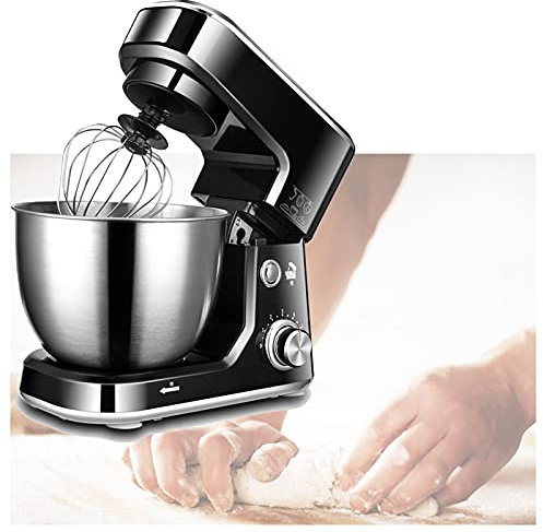 Flatware 2021 New Stand Mixer 4L 6 Speed 600W Tilt-Head Dough Mixer With Dough Hook Whisk Beater Stainless Steel Bowl Splash Guard Kitchen Aid Standing Electric Mixer For Home Kitchen (Color : Black)