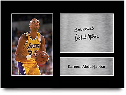 HWC Trading A4 Kareem Abdul-Jabbar LA Lakers Geschenke Gedruckt, Signiert Autogramm Bild für Basketball-Erinnerungsstücke-Fans