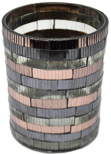 Windlicht -Palon- Glas 13x10cm Kupfer-braun Dekoration Tischdeko