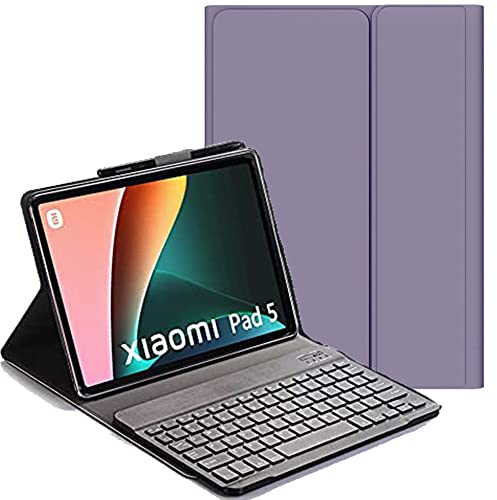 YHFZR Spanish Keyboard Case Ñ für Xiaomi Mi Pad 5/5 Pro 11 Zoll, Spanish Ultra Slim Keyboard Case mit magnetisch abnehmbarem drahtlosem Bluetooth für Xiaomi Mi Pad 5/5 Pro 11 Zoll, Violett