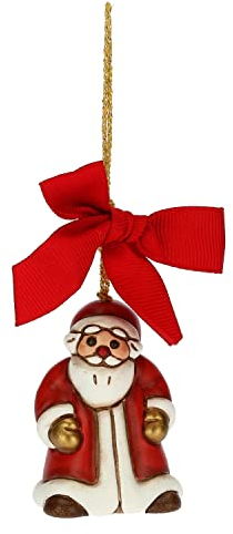 THUN - Addobbo Natalizio Babbo Natale Piccolo - Ceramica - Linea Natale - Living, Arredare la Casa - 4,2x3,8x5 cm h