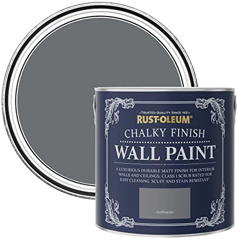 Rust-Oleum Dark Grey Matt Emulsion Wall Paint - Mid-Anthracite 2.5L
