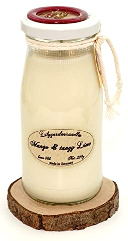 Duftkerze Mango & Tangy Lime, 56+ Stunden Brennzeit, 100% Sojawachs, Mango & Limette