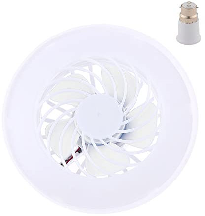 Mauqfra E27 Ceiling Fan with Light 5-Blade LED Lamp Cooling Fan Lamp Flush Mount Ceiling Fan Light with B22 to E27 Converter AC 85V-265V