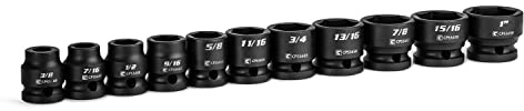 Capri Tools 1/2 in. Drive Stubby Impact Socket Set, SAE, 3/8 to 1 in, 11-Piece