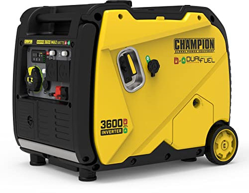 Champion Power Equipment Portable Inverter Generator (3600 Watt - 500988-UK - Dual Fuel)