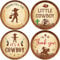 64PCS Cowboy Dankeschön-Aufkleber, Western Baby Shower Dekorationen für Jungen, Little Cowboy Baby Shower Party Zubehör für Rodeo Thema Baby Shower