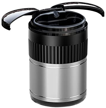 Cendrier intelligent de voiture ouverture automatique fermeture capteur infrarouge USB Rechargeable sans fumée miroir sensible à la lumière cendrier avec couvercle (C)