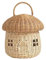Rattan-Aufbewahrungskorb, Pilzförmiger Gewebter Korb mit Deckel, Dekorativer Gewebter Griffkorb, Obstkorb, Badezimmerregal-Organizer für Kinderzimmer, Wohnzimmer-Dekoration(Pilz)