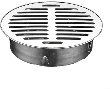 Oniissy Bodenablauf, runder Bodenablauf, 1 Stück, Ablaufabdeckung, Edelstahl, Balkon, Anti-Blockierung, Bodenablauf für den Außenbereich, Hofgebrauch (125 mm)