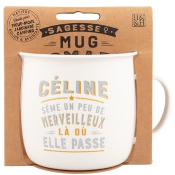 Mug Nomade - Mug à thé et café personnalisé Céline - Cadeau pour Femme
