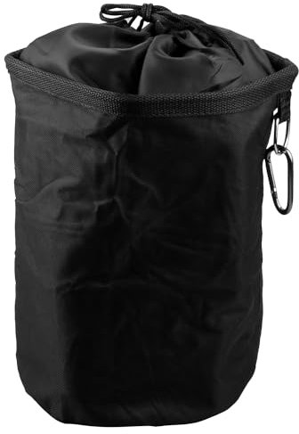 Tabanzhe Black Large Peg Bag - Sturdy Clothespin Storage with Hanger Clips for Indoor and Outdoor Use, Oxford Cloth Storage Bag, Clothes and Toys Storage Bucket (Black, 20 * 28CM, 140G)