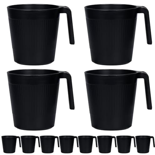 Greentainer Coffee Mugs Set of 8, Plastic Coffee Cups Set, 16.9 OZ Unbreakable Coffee Mugs with Handle Reusable Camping/Dorm/RV Drinking Cups for Adults/Kids
