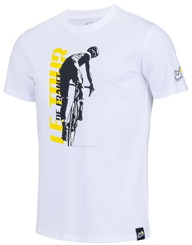 Tour de France Lauf-T-Shirt, offizielle Kollektion für Radsport, weiß, XXL