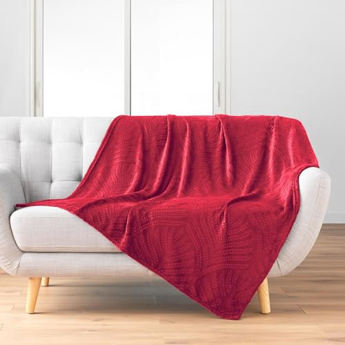 Douceur d'Intérieur, Plaid (125 x 150 cm) Nelia Carmin, Flanelle Relief Unie