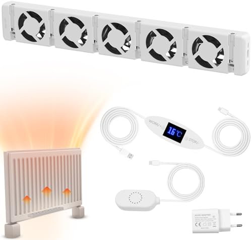 Warmfay Heizkörper Ventilator 5.0 Heizungsventilator, Smart Heizkörperverstärker zum Sparen von Energie und Heizkosten, Lauf Ruhig Wärmeableitungslüfter, Für Verschiedene Heizkörper (Mono Set)
