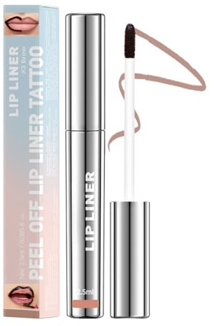 SHEBEEDO Lip Liner Stain Peel Off With Rich And Anti-Smudge Formula Peel Off Lip Liner Stain Precise Application LipLiner With Silky Texture Hyaluronic Acid Peel Off Lip Stain (#3 Brow)