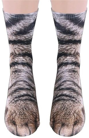 Lustige Katze Socken Herren Damen Teenager - Witzige 3D Katzen Coole Tier Pfote Motiv Socken Kleine Geschenkideen für Männer Papa Katzenliebhaber Adventskalender Weihnachten Geburtstag Vatertags