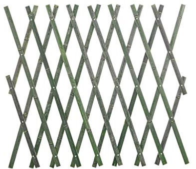 Panneau de clôture en bambou pour cour et jardin avec 10 colonnes - Écran de palissade extensible et panneaux de treillis mural pliables (40 x 180 cm)