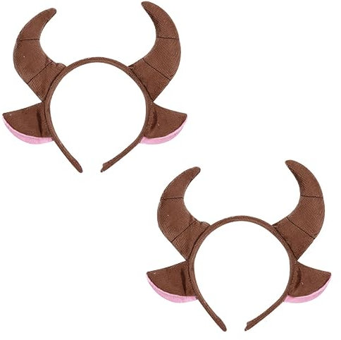 OATIPHO 2 Stück Stierohren Und Hörner Stirnband Für Halloween Und Weihnachtsfeiern Lustiger Kopfschmuck Für Kostüme Karneval Und Feste Ideal Für Erwachsene Und