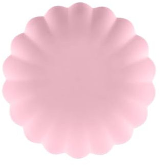4 piatti di plastica a balze, 22 x 22 cm, rosa, piatti riutilizzabili