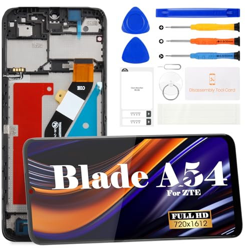 Schermo sostitutivo per ZTE Blade A54 per ZTE Blade A54 LCD Display Touch Digitizer Kit di riparazione (nero, con telaio)
