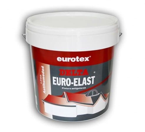 Pintura Impermeabilizante Tejado y Terrazas Transitables - Pintura Antihumedad Interior y Exterior - Delta Euroelast (Rojo Ladrillo, 750 ml)