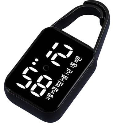 XuQiZZpp Montre électronique LED à suspendre, veilleuse étanche, tactile, montre numérique pour femme et homme, cadeau porte-clés montre de poche