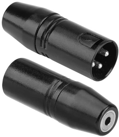 Lueden 2 Pack 3.5mm to XLR for Rode Standard Stereo TRS 3.5mm Mini-Jack Female to 3-Pin XLR Male Microphone Adapter Audio Converter for Rode Mics Mixers Camcorders Recorders