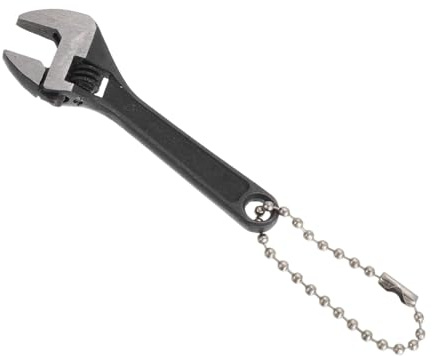sourcing map Mini Adjustable Wrench 2.5 45# Steel Blackening Tiny Adjustable Spanner Wide Jaw Pocket Wrench with Hanging Keychain for Home Repair Industry Auto Micro Equipment, Black