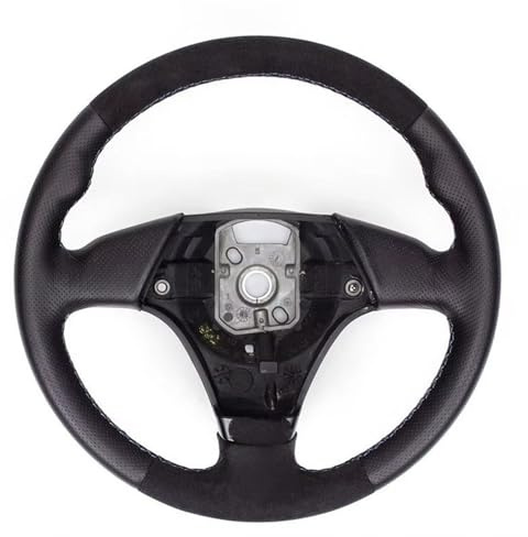 Lenkradbezug Auto Für 3er E36 E46 5er E39 8er E31 1995-2000 Zubehör rutschfeste Wildleder-Leder-Geflecht-Auto-Lenkradabdeckung Lenkradhülle(Gray Thread)