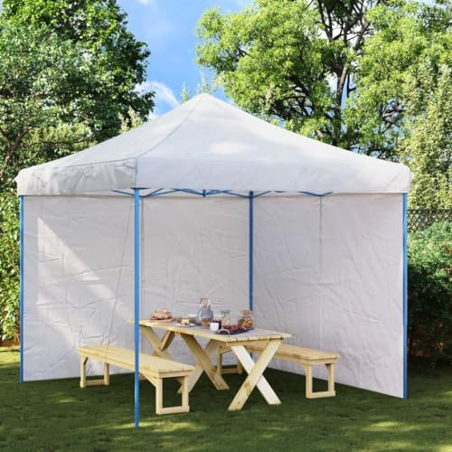 QJBSAVVA Partyzelt Seitenwand 2er Set 300x195 cm PE weiß mit Reißverschluss Wasserdichtes Zubehör für Gartenpavillon Event Shelter Camping Pavillon Garten und Outdoor Feiern