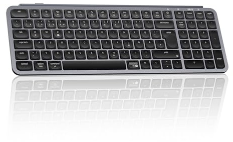 Keychron B2 Pro kabellose Tastatur, 96% ISO-DE-Layout, 2,4 GHz & Bluetooth, ultradünne, bis zu 1200 Stunden Akkulaufzeit, programmierbar mit ZMK/Launcher, kompatibel mit Mac/Windows/Linux – Spacegrau