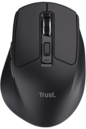 Trust Niven Mouse Wireless Bluetooth + 2.4GHz, Pulsanti Silenziosi, Nero | 800-3200 DPI, 50% Plastica Riciclata, Comodo Mouse Ricaricabile, Multi-Dispositivo, per PC Mac