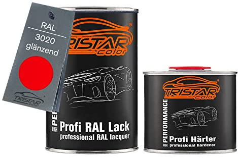 TRISTARcolor RAL 3020 Verkehrsrot glänzend 2K Autolack 1,5 Liter / 1500 ml Dose inkl. Härter