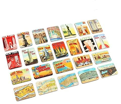 Kühlschrankmagnete Set mit 24 New Yorker Souvenirs Magnetischer Kühlschrankmagnet Heimdekoration Zubehör Kunst Handwerk