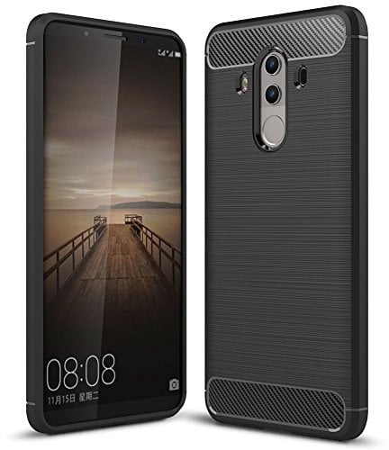 NALIA Funda Carbono Compatible con Huawei Mate 10 Pro, Protectora Movil Carcasa Cobertura Silicona Ultra-Fina Gel Bumper Estuche, Ligera Goma Telefono Cubierta Delgado Cover Smart-Phone Case - Negro