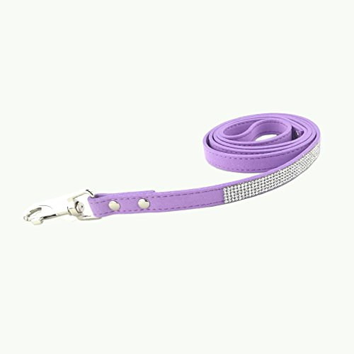 Newtensina Haustiere Leinen Wildleder weiche Welpen Leine Hundeleine mit Diamante für Hunde - 4ft
