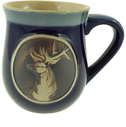 Glen Appin Stoneware Piping Hot Mug Featuring A Scottish Highland Stag
