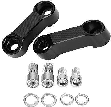 Fydun M10/M8 Riser Mount Extender 1 pieza Kit adaptador de espejo retrovisor para moto, color negro