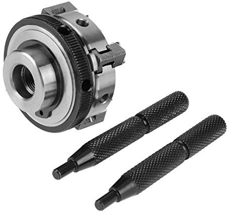 DINGGUANGHE-CUP Zubehör für Drechselbänke 4-Backen-Self-Centering Drehfutter 50Mm Mini-Metall-Drehfutter M14 Gewinde Montieren Bohrfutter K02-50 Lathe Zubehör Ersatzteile (Color : Silver and Black)