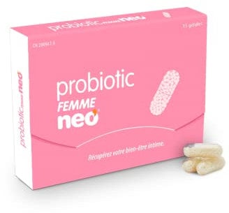 NEO - Probióticos - 15 Cápsulas - Caja 15 Días - para Mujer - Favorece la Mucosa y Flora Vaginal - Ayuda contra Vaginosis Bacteriana - Probiotic Femme