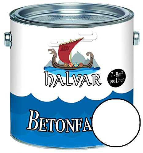 Halvar Pintura para hormigón, revestimiento de suelo, color blanco, gris y negro RAL 9001-9018 (5 L, RAL 9010)
