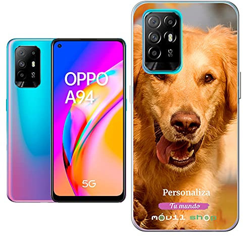 Movilshop Personaliza tu Funda [OPPO A94 5G] de Silicona Flexible Transparente Carcasa Case Cover de Gel TPU para Smartphone