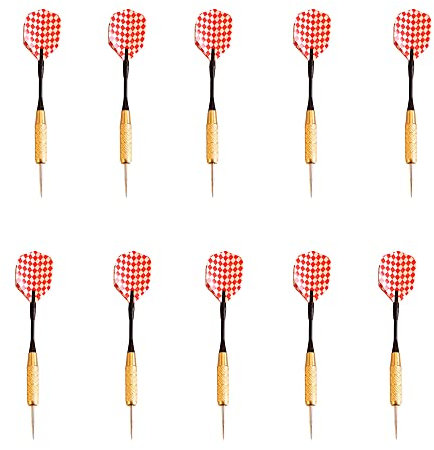 10 Stück Dartpfeile aus Stahl, Dartpfeile aus Messing,Steel Darts Pfeile Set Steel Dartpfeile Set Dart Pfeile mit metallspitze Steel Darts mit Aluminium Shaf Profi Steel Dartpfeile Set