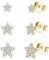 Ohrstecker Gold Klein Ohrringe Set | 14 Vergoldet Ohrringe mit 5A Zirkonia Schmuck Geschenke für Damen Mädchen Frauen Herren 3mm/4mm/5mm