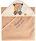 Be Mammy Kapuzenhandtuch Babyhandtuch aus Baumwolle Bestickt mit Name und Geburtsdatum Oeko-Tex Standard 100 100cm x 100cm BE20-281-BBL (Beige - Bär)